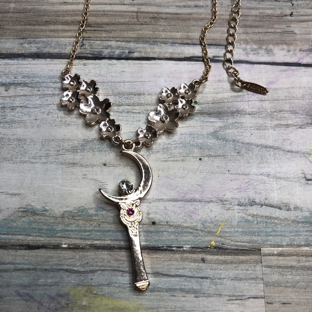 Sailor Moon Sakura Moon Stick Necklace NWOT